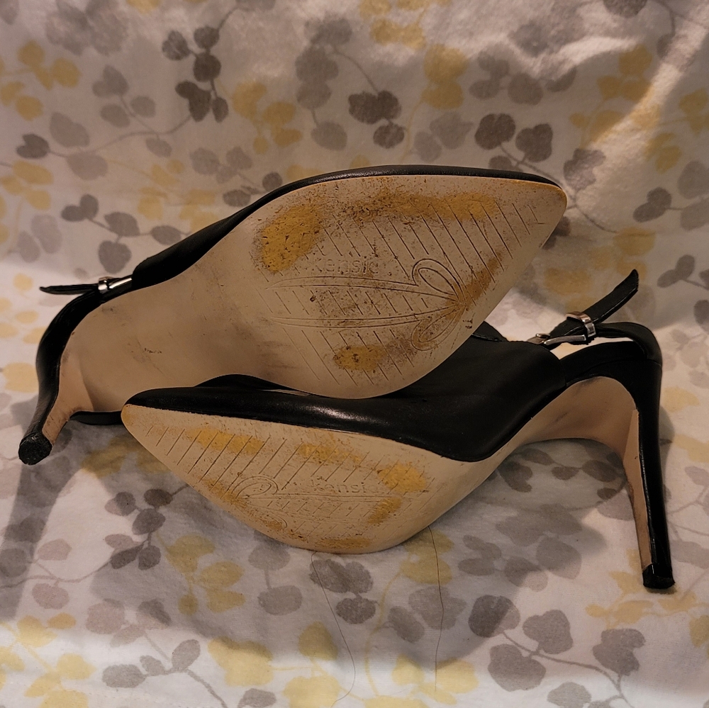 Kensie Black Leather Mules Size 7 - Picture 5 of 8